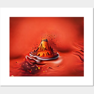 Brown Chocolate Volcano Illustration Art Posters and Art